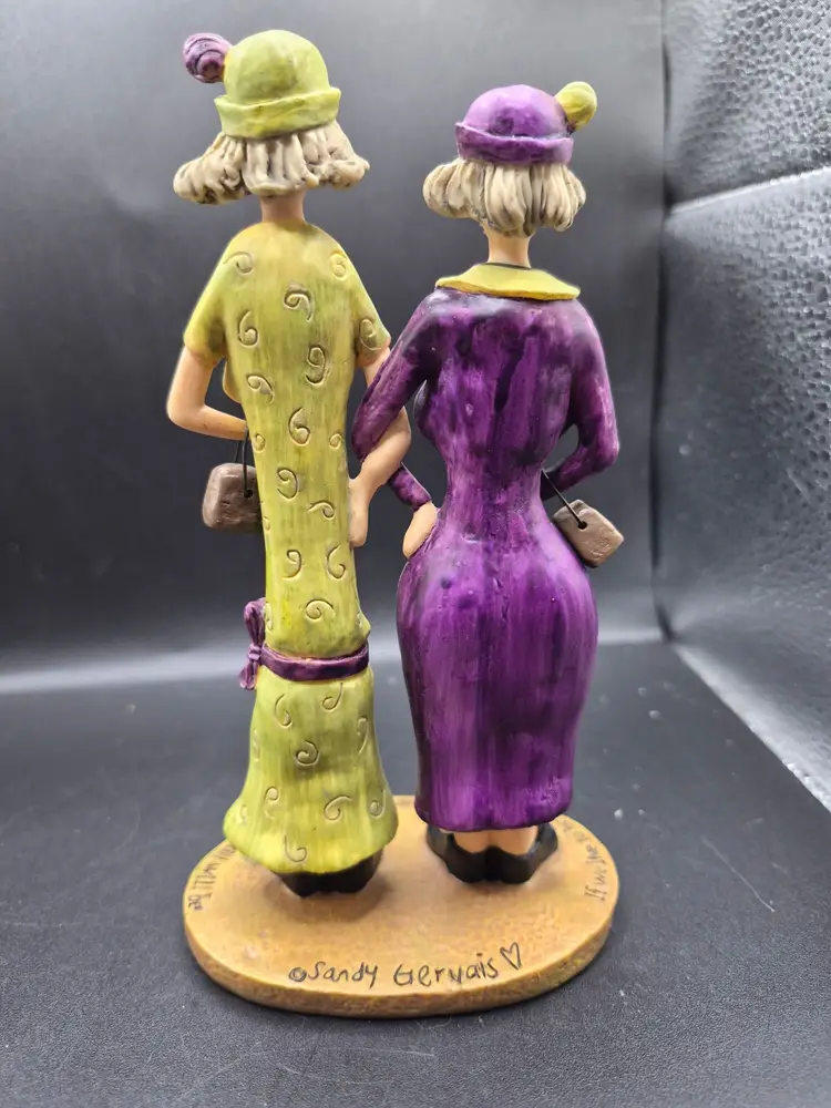 Two Best Friends Sandy Gervais Figurine Whimsical "If We Live To Be 103" READ
