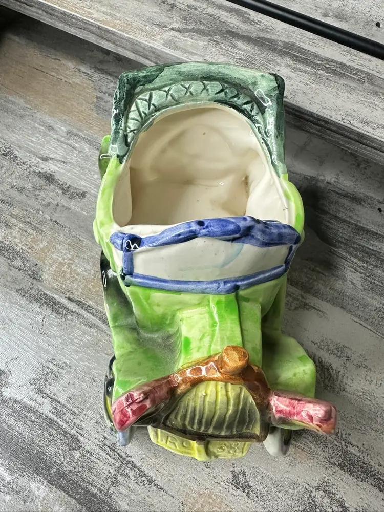 Vintage Relpo Antique Car Planter  Colorful 6”