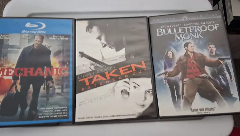 Action Movie Bundle ~ Mechanic, Taken, Bulletproof Monk ~ Blu-ray & DVD