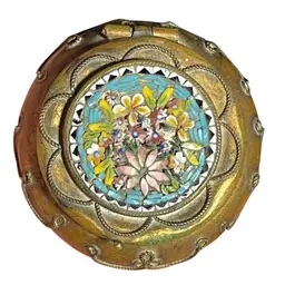 Micro mosaic Vintage Pill Box Trinket