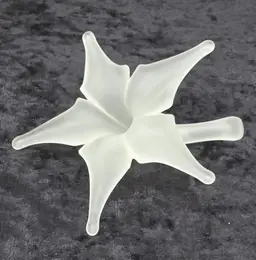 Frosted Glass Lily Trumpet Bud Vase 6"
