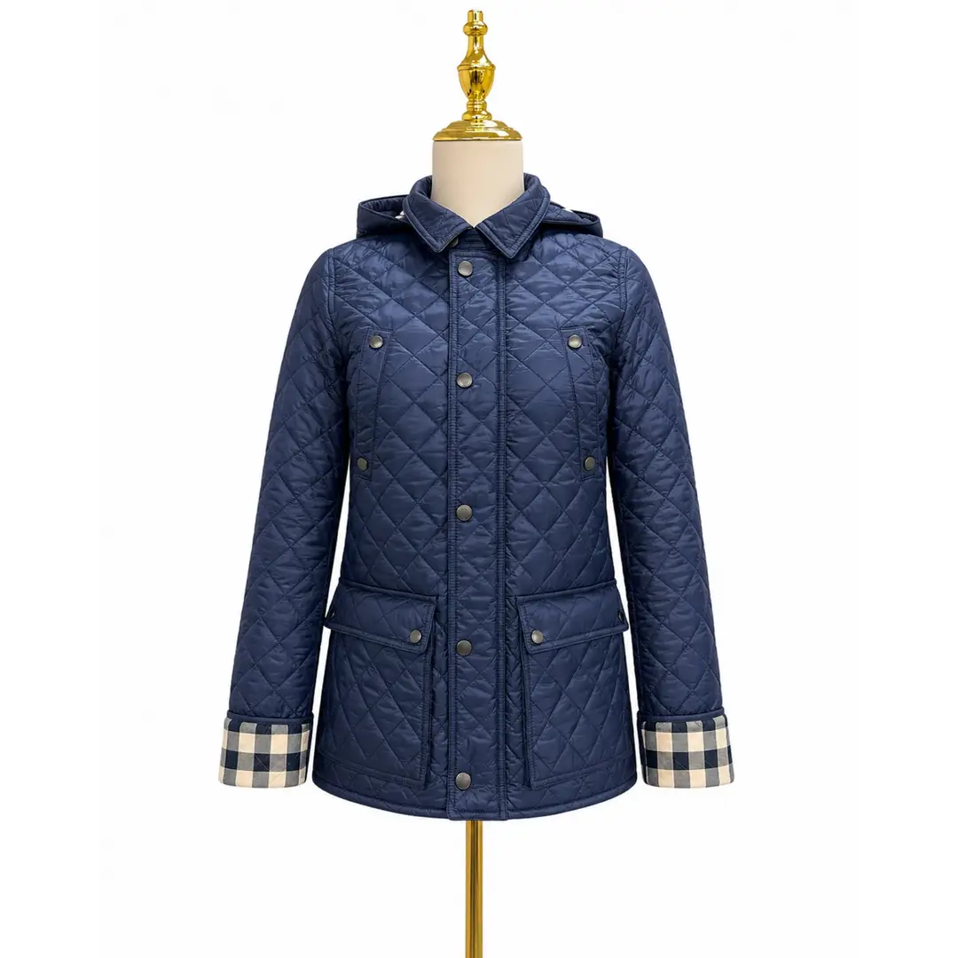 Burberry Quilted Navy Jacket Sz 12Y (fits like a 00)