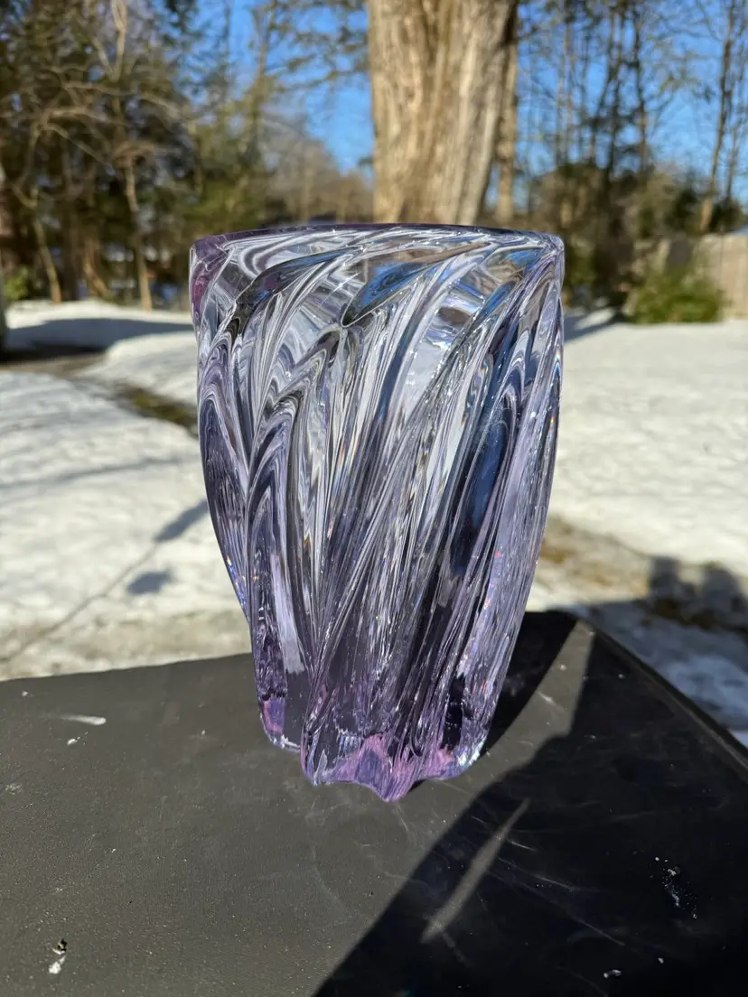 Vintage Tiffin Twilight 10 Ribbed Swirl Vase