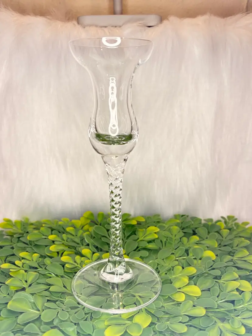 Studio Nova Venice Pattern Twisted Stem Taper Candle Holder 7.75”