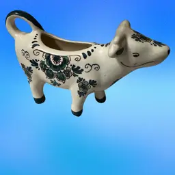 Delft Blue and White Ceramic Cow Creamer.