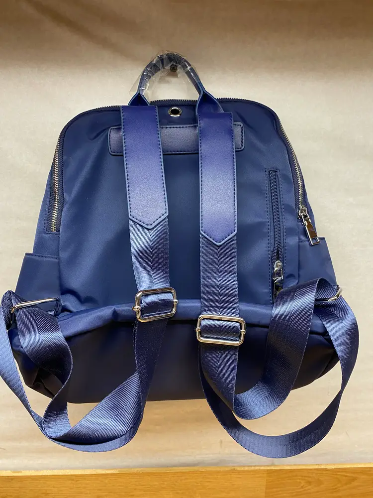 Fashion Women Polyester/Nylon Navy Blue Backpack Shoulder Bag Multiple Pockets
