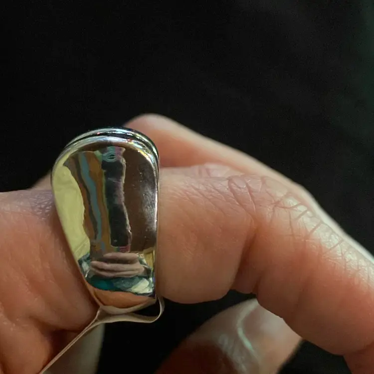 Square Barrel Silver tone Faux Diamond Ring Size 6