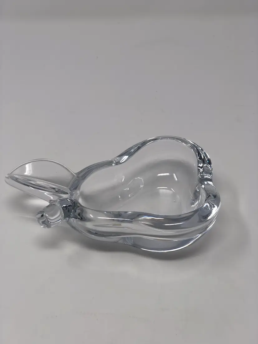 Art Vannes France Crystal Pear Ashtray Paperweight