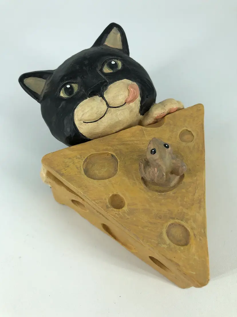 Figi Graphics Cat & Mouse Cheese Wedge Trinket Box