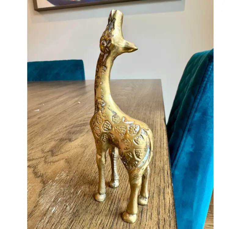 6” Vintage Brass Giraffe Figurine w/patina