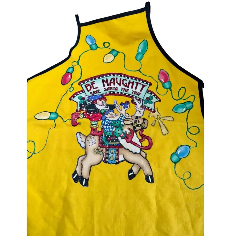 Vintage Christmas Kitchen Apron, Humorous Novelty