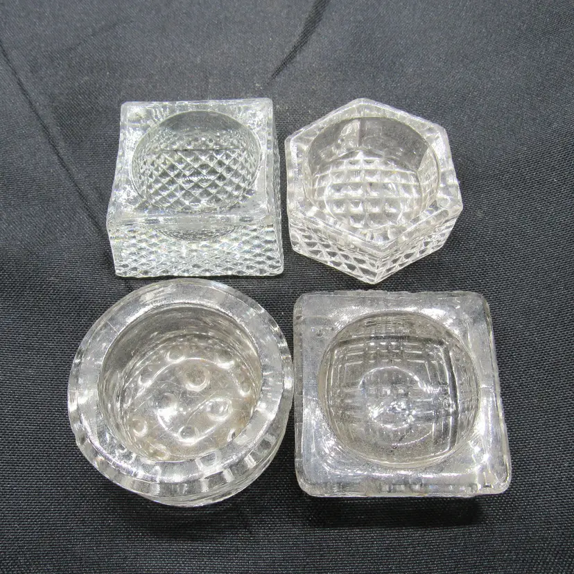 4 Vtg Assorted Shaped Glass Open Salt Cellars (#151)