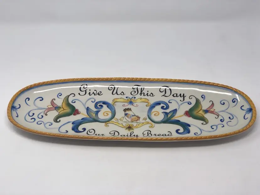 Fitz and Floyd Give Us This Day Bread Plate