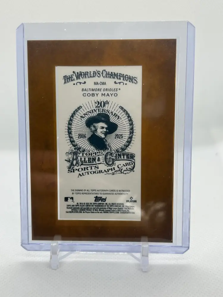 Coby Mayo 2025 Allen & Ginter Mini Auto Framed RC Baltimore Orioles