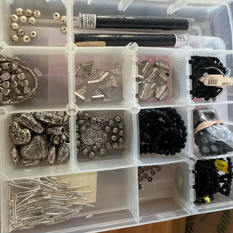 Black & Silver-tone Bead Tray