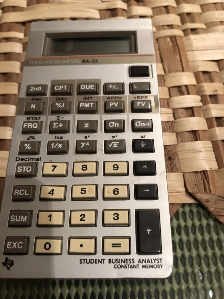 Texas Instruments BA-35 Student Business Analyst Calculator Non-Working 4 Parts