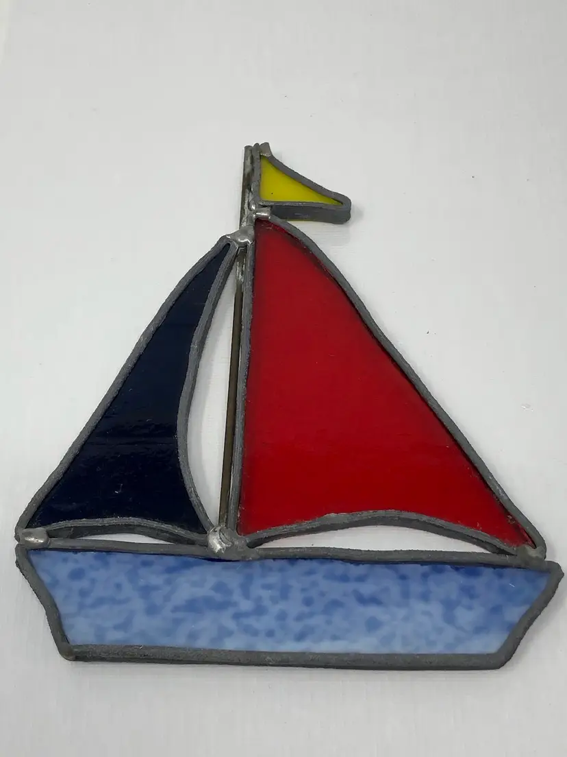Stained Glass Sailboat Suncatcher