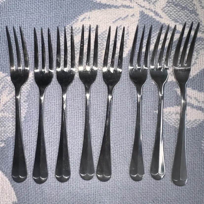Vintage Imperial Stainless Steel Korea Salad Fork Lot Of 8