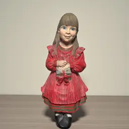 VTG Candy Designs Norway Carl Larsson Shelf Sitter Girl w/Gift Christmas Dress