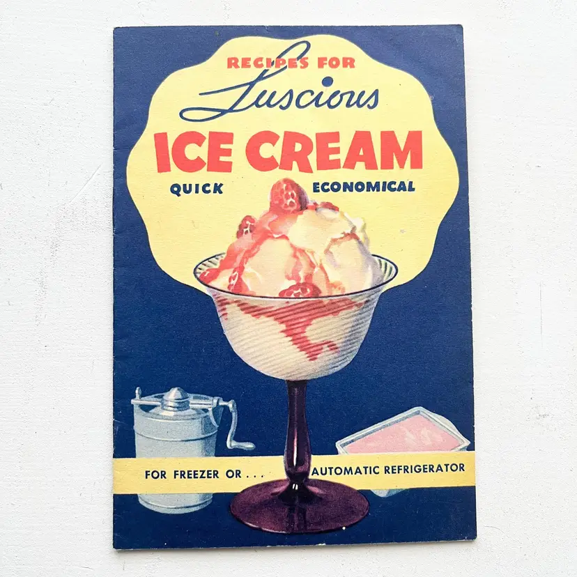 Jell-O Ice Cream Quick Economical Dessert Recipe Book Vintage Advertising
