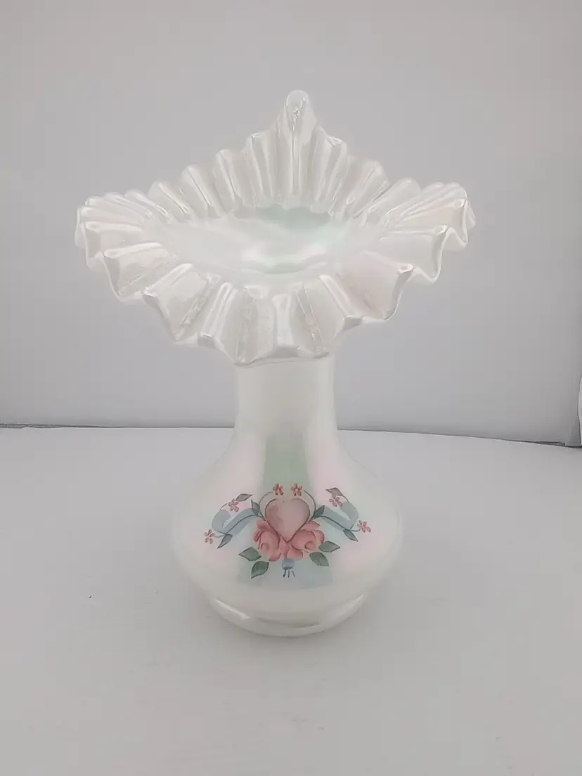 Handpainted Fenton Jack-in-the-Pulpit vase