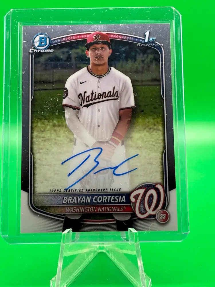 Brayan Cortesia 2025 1st Bowman Chrome Auto Washington Nationals