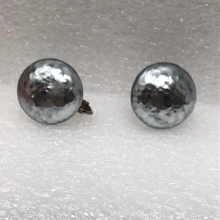 Vintage Miriam Haskell Baroque Pearl Clip Screw Back Earrings Vintage Signed