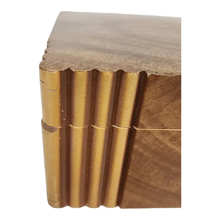 Vintage 20s Pilliod Wood Keepsake Jewelry Box w/Mirror 12"x8.5" Swanton Ohio