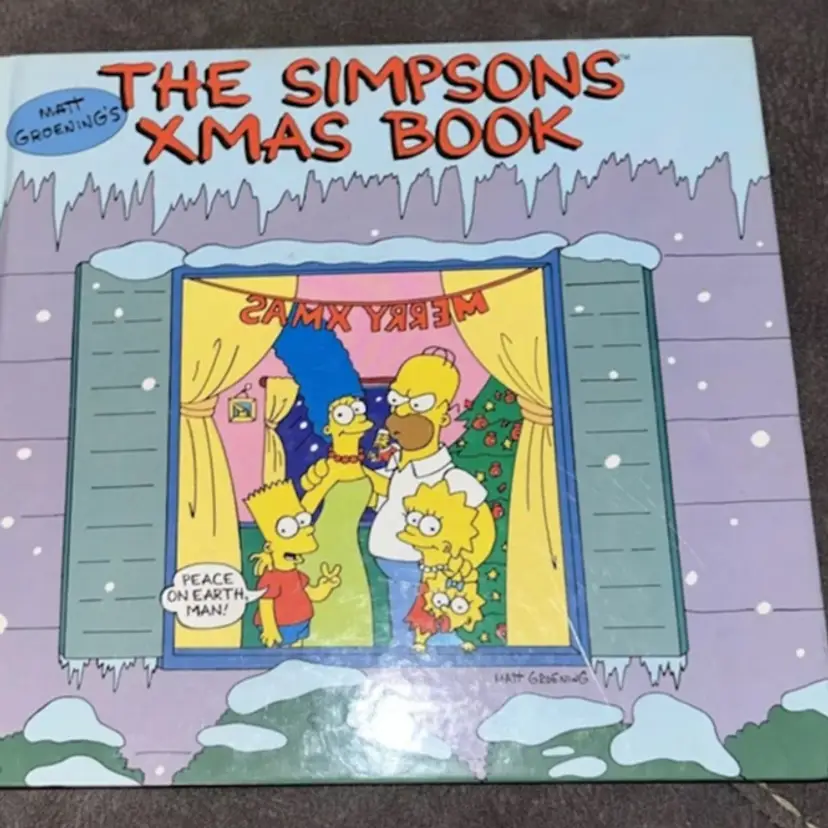 THE SIMPSONS XMAS BOOK  Hardcover 1990 Matt Groening Vintage Christmas 90s
