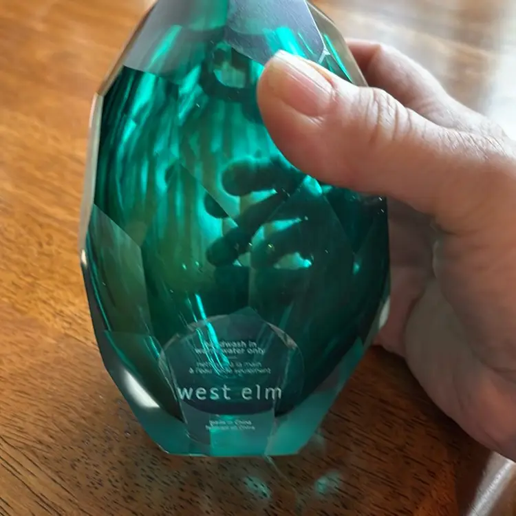 Faceted Heavy Glass Vase