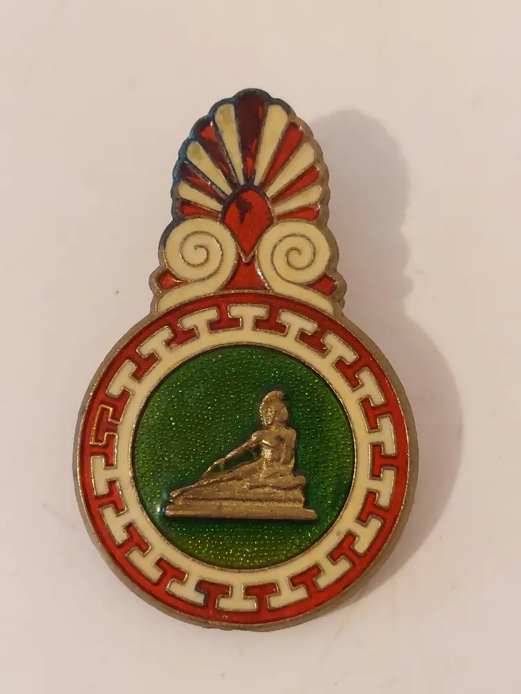 Vintage Enameled Brass Greek Spartan Paper Clip