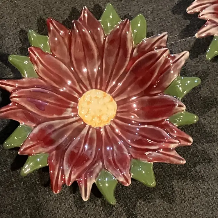 Vintage Ceramic Poinsettia Dishes