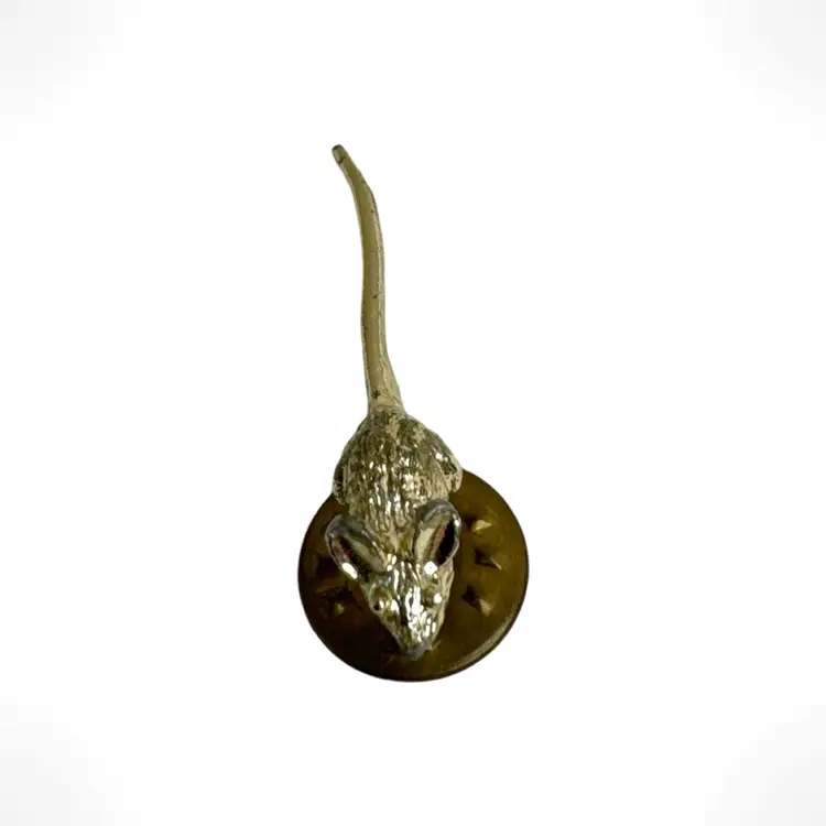 Vintage Gold Tone Tiny Mouse Scatter Pin Marked Nemo