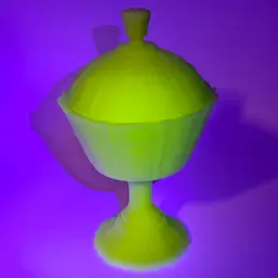 Fenton Daisy Pattern Lidded Compote Custard Glows!