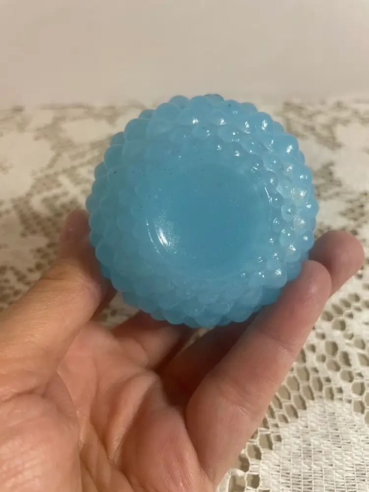 Blue Hobnail Perfume Bottle No Sprayer 2.25” X 2”