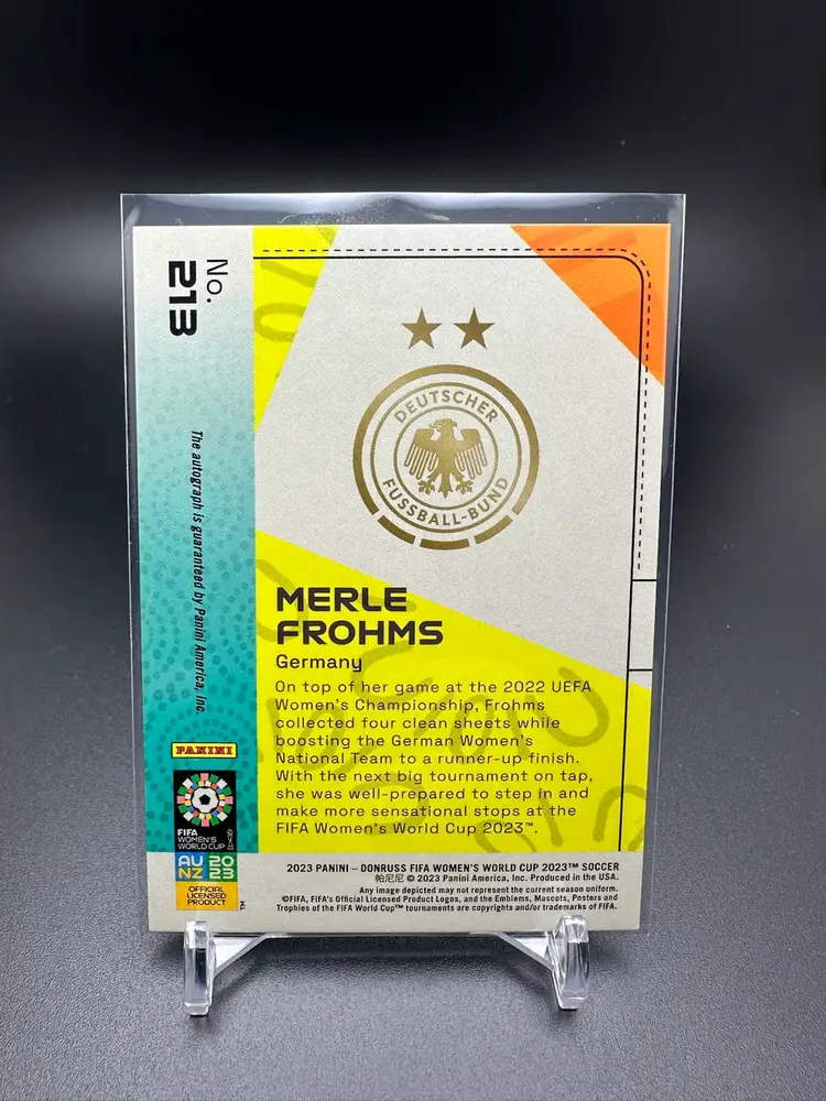 Merle Frohms 2023 Panini Donruss FIFA Women’s World Cup Auto #213