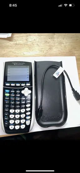 Texas Instrument TI 84 Plus C Black Graphing Calculator W Cover Tested