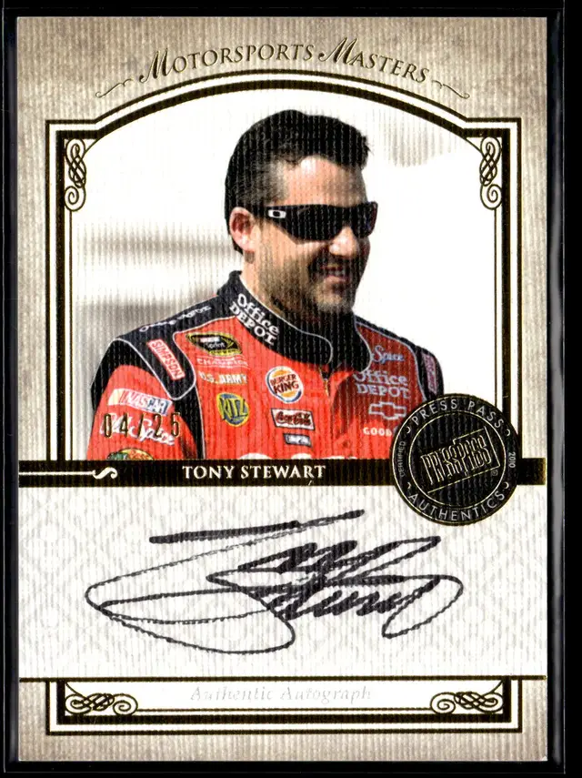 #142 TONY STEWART Auto /25 ON-CARD 2008 Press Pass   *LIVE AUCTION*