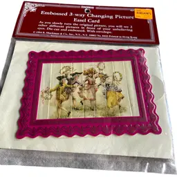 VTG Embossed 3-way Changing Picture Easel Card 1994 B. Shackman & Co New!