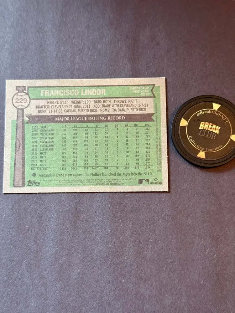 2025 Topps Heritage Francisco Lindor “Mr. Smile”
New York Mets