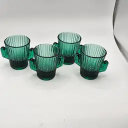 Libbey cactus shot glasses ribbed vintage set of 4