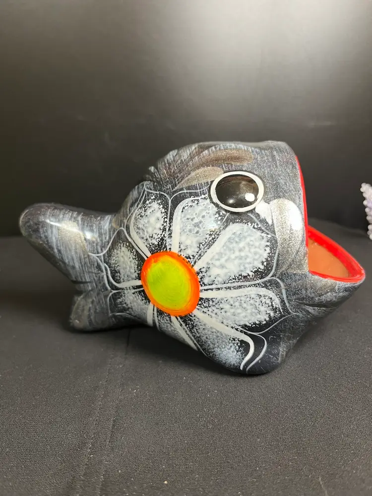 Telavera Red Ware Wide Mouth Big Eyed Fish-Fabulous Glaze & Detail on This One!!