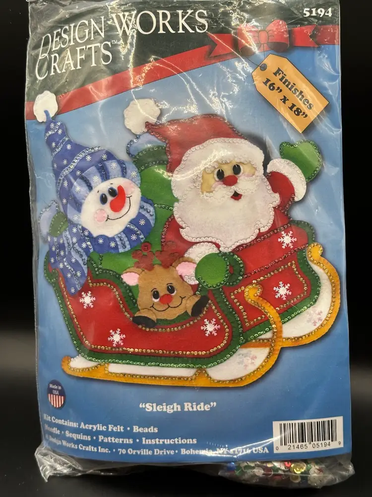 Felt Embroidery Kit ~ Sleigh Ride Wall Hanging