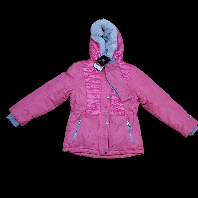 NWT ZeroXposur Girls Snowboarding Heavyweight Jacket & Headband Sz 10/12 Pink