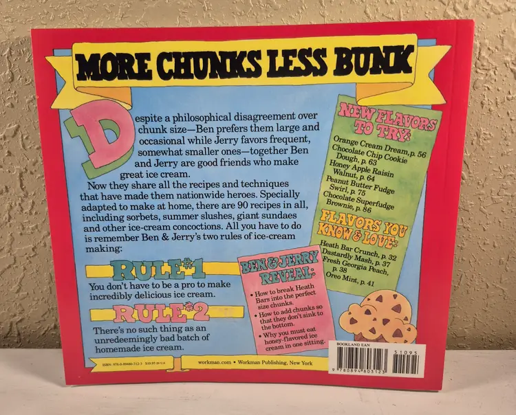 Ben & Jerry's Ice Cream and Dessert Paperback Book 1987