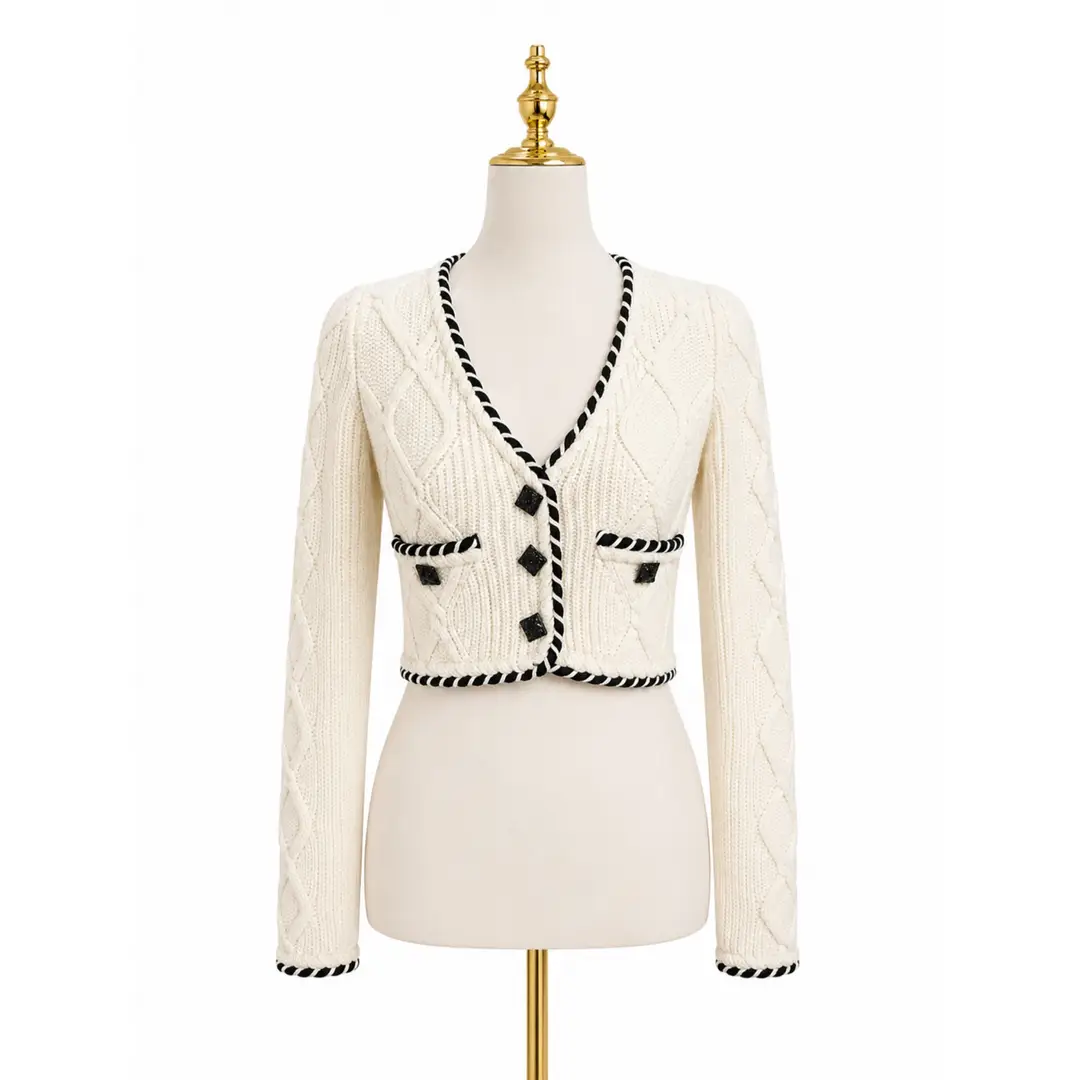 Self-Portrait Cable Knit Cardigan Sz S