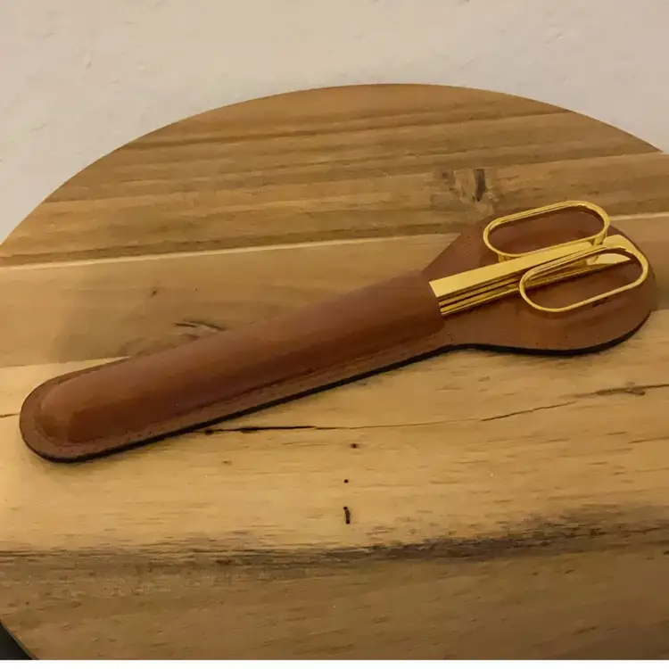 Vintage Desk Set In Leather Sheath