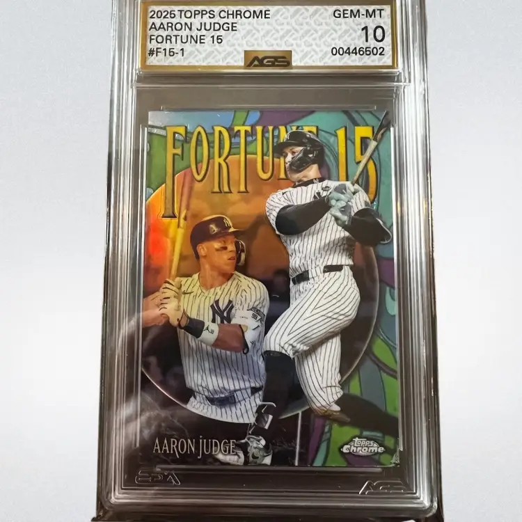 Aaron Judge 2025 Topps Chrome Fortune 15 AGS 10
