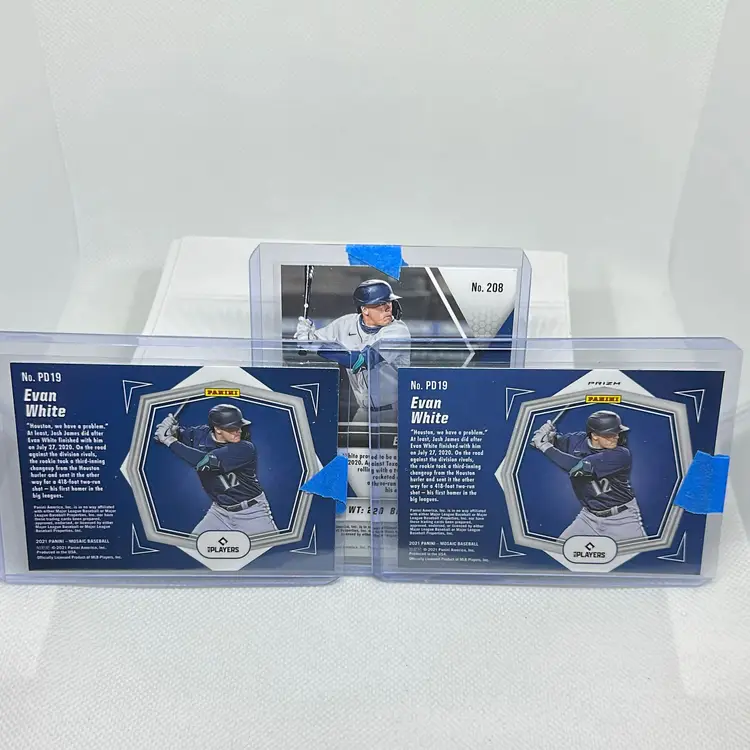 (3) Evan White 2021 Panini Mosaic  Seattle Mariners Rookie RC with 1 PRIZM