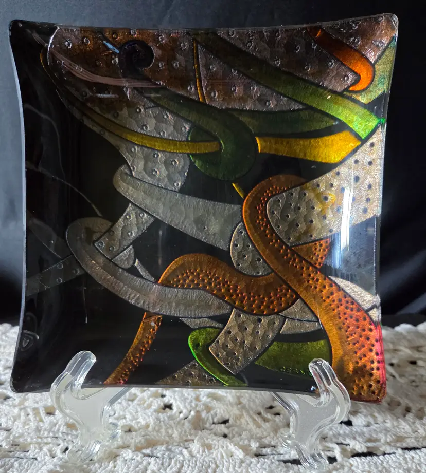 MCM Cesart Abstract Flocked Back Dish